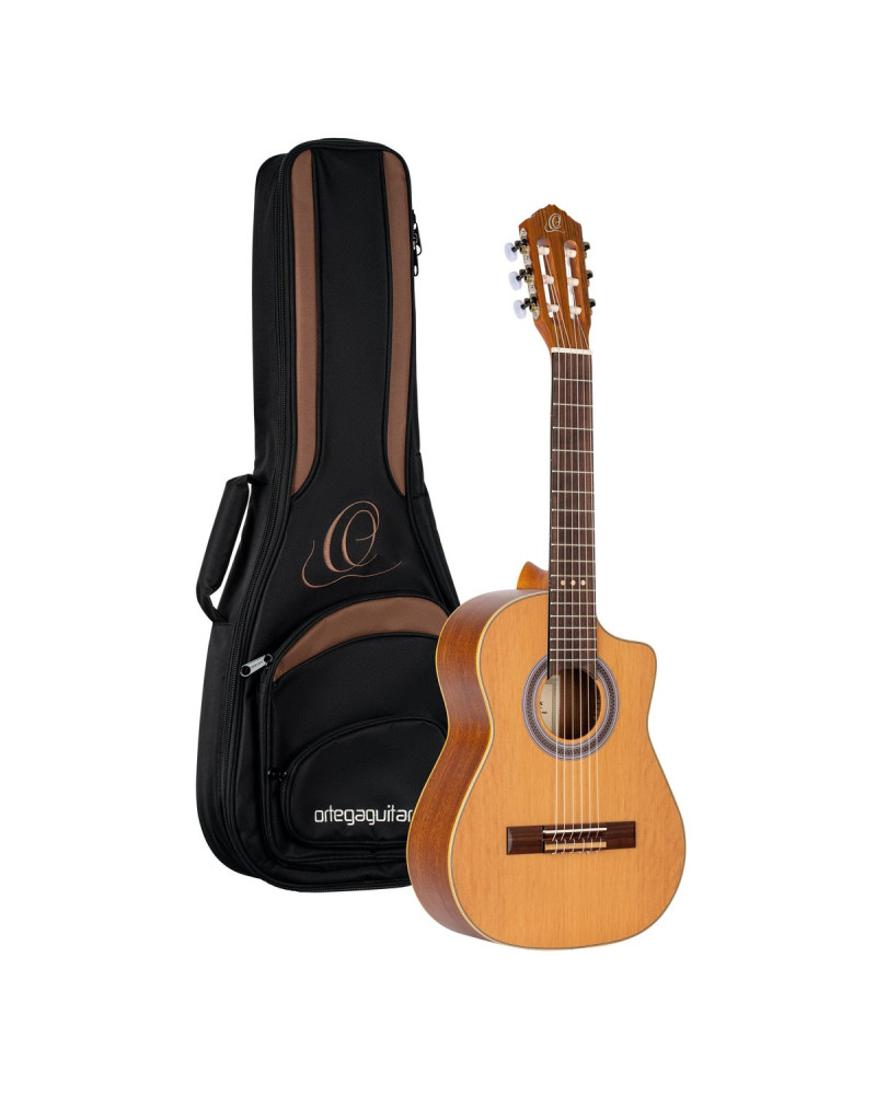 Ortega RQ39 Requinto Series Pro 1/2 Acoustic Guitar 6-String - Natural + Gig Bag