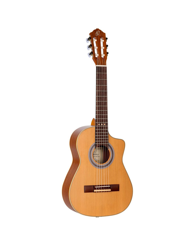 Ortega RQ39E Requinto Series Pro 1/2 Acoustic Guitar 6-String - Natural + Gig Bag