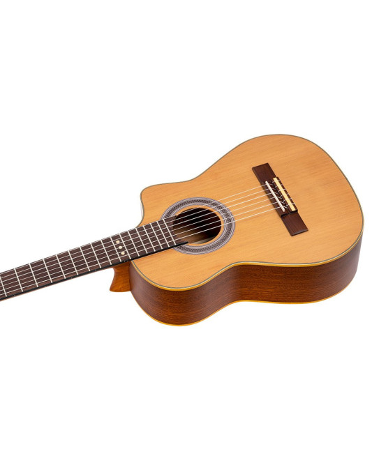 Ortega RQ39E Requinto Series Pro 1/2 Acoustic Guitar 6-String - Natural + Gig Bag