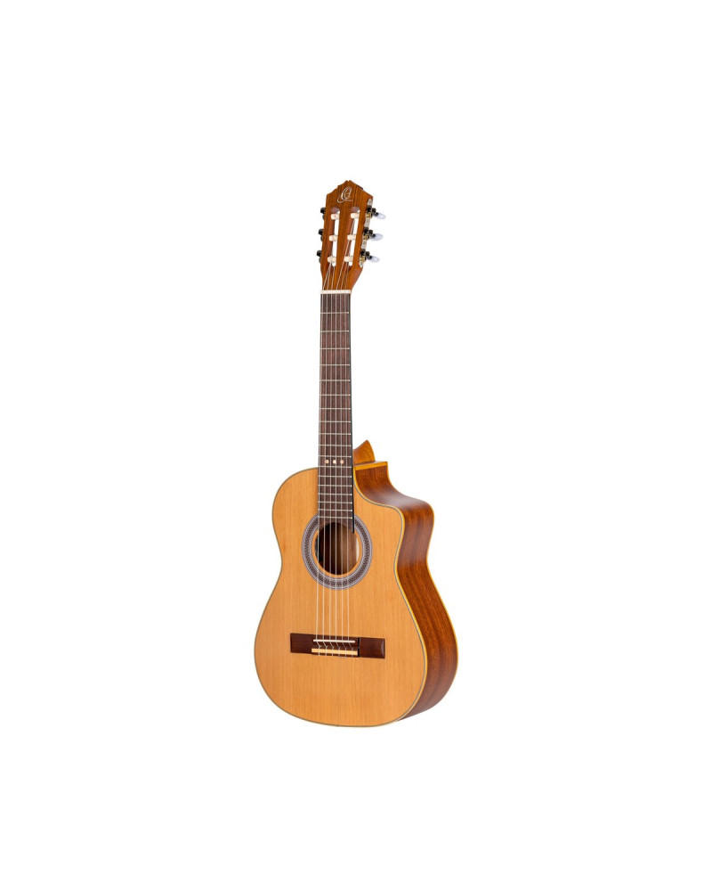 Ortega RQ39E Requinto Series Pro 1/2 Acoustic Guitar 6-String - Natural + Gig Bag