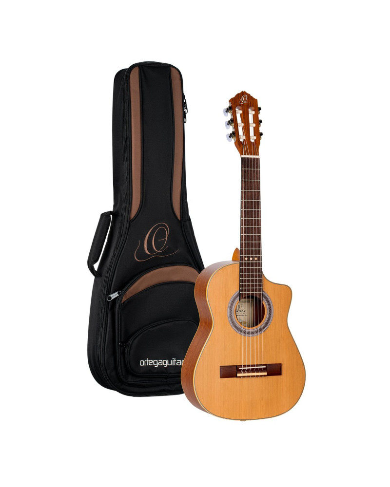 Ortega RQ39E Requinto Series Pro 1/2 Acoustic Guitar 6-String - Natural + Gig Bag
