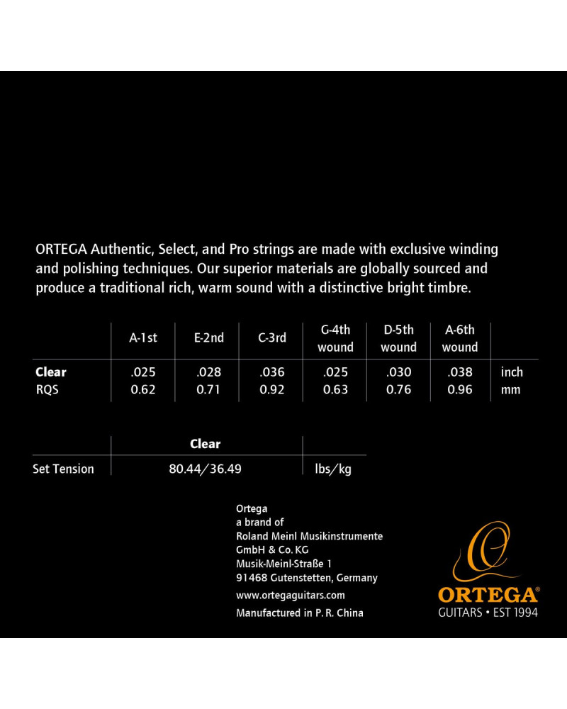 Ortega RQS Custom Made Strings Select String Set - Requinto Guitar 6 String