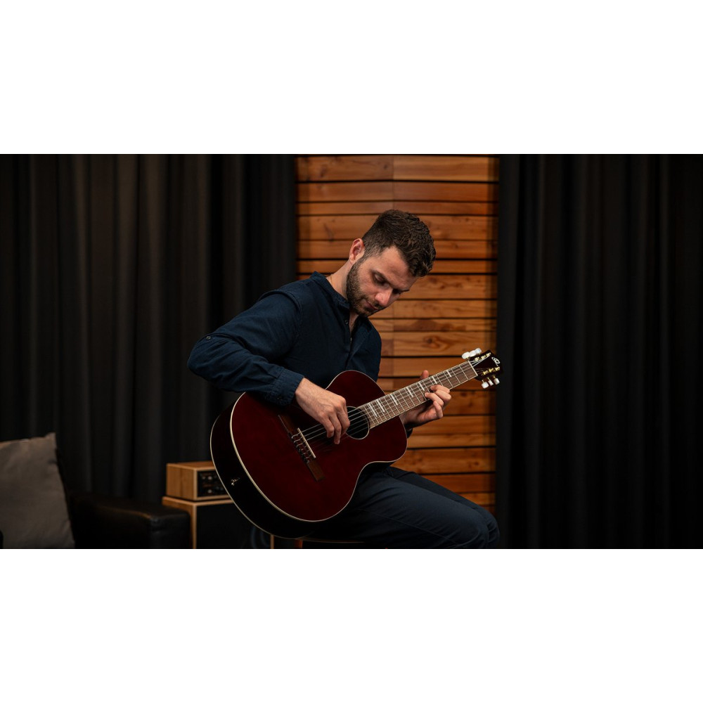 Ortega RRA-SRT Ranger Series 4/4 Nylon String Guitar 6-String - Stained Red + Gig Bag