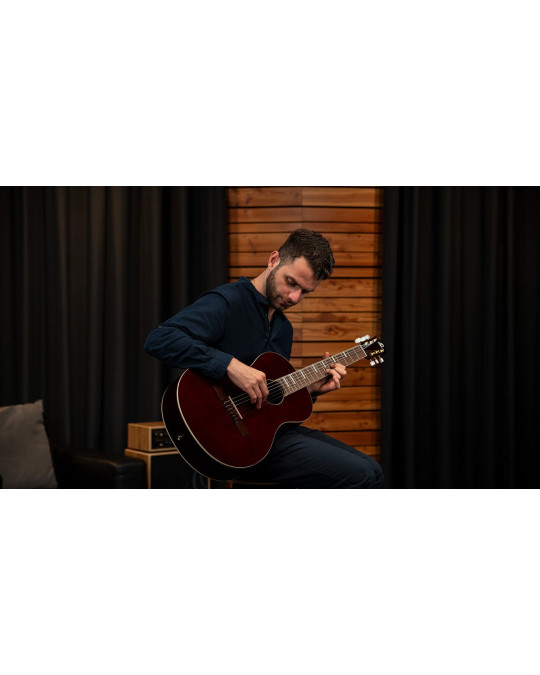 Ortega RRA-SRT Ranger Series 4/4 Nylon String Guitar 6-String - Stained Red + Gig Bag