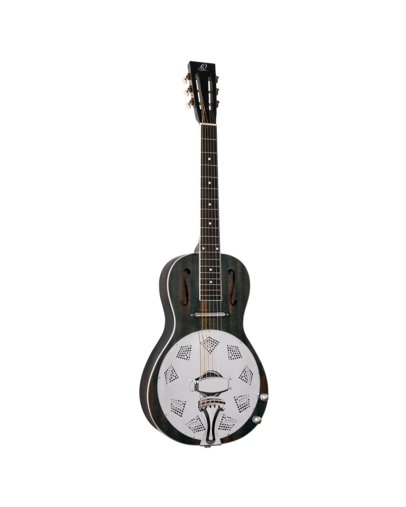 Ortega RRG30E-DD Americana Series Resonator Guitar 6 String - Distressed Denim Matte / Chrome HW