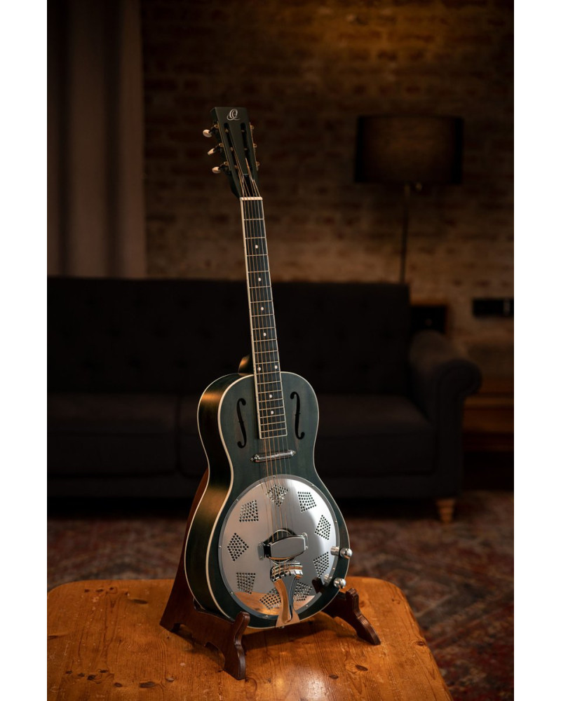 Ortega RRG30E-DD Americana Series Resonator Guitar 6 String - Distressed Denim Matte / Chrome HW
