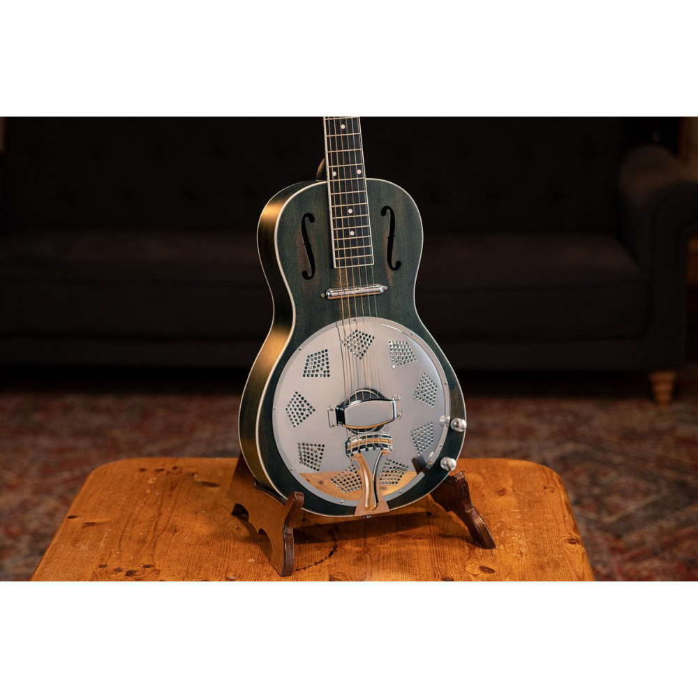 Ortega RRG30E-DD Americana Series Resonator Guitar 6 String - Distressed Denim Matte / Chrome HW