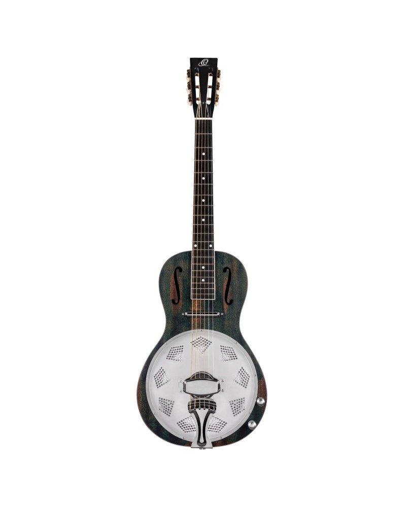 Ortega RRG30E-DD Americana Series Resonator Guitar 6 String - Distressed Denim Matte / Chrome HW
