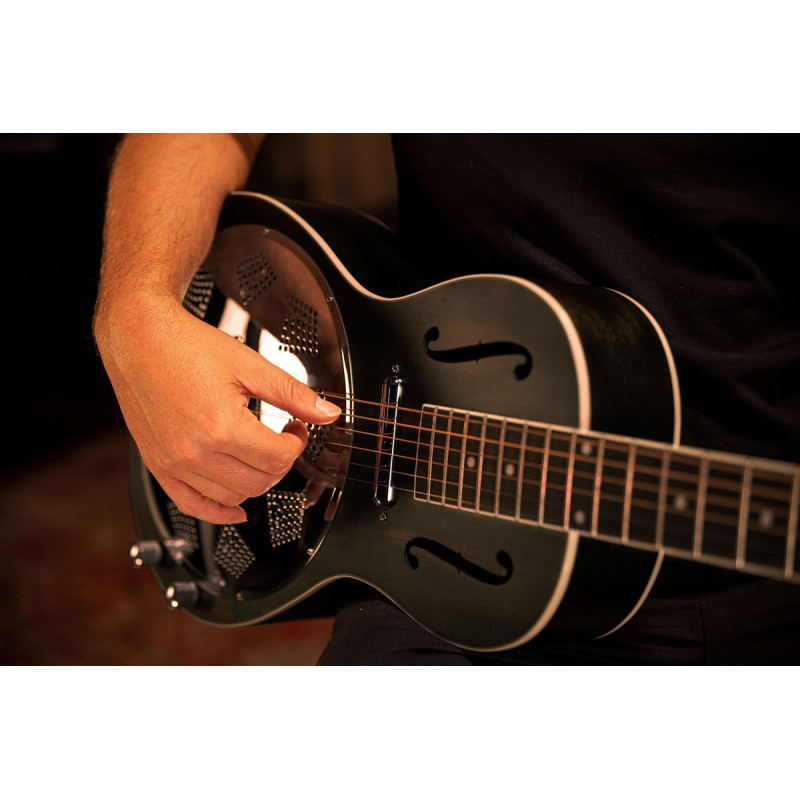 Ortega RRG30E-DD Americana Series Resonator Guitar 6 String - Distressed Denim Matte / Chrome HW