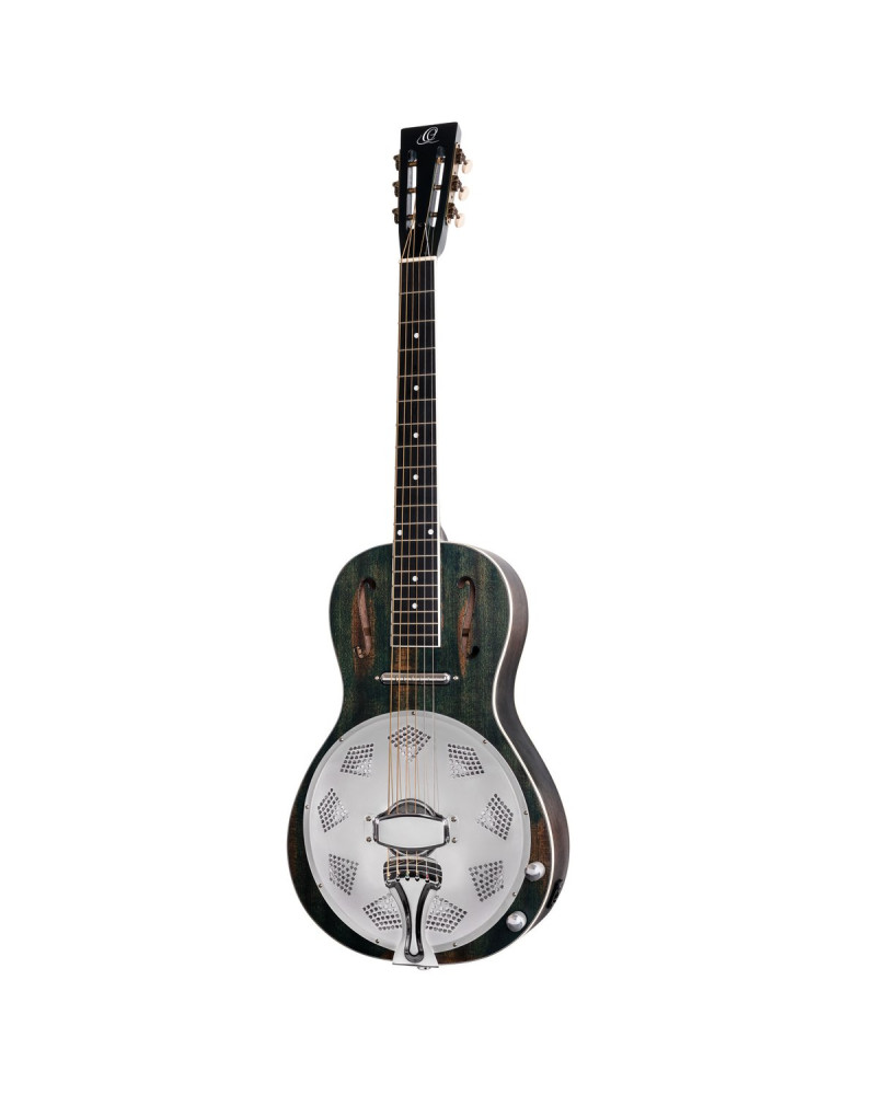 Ortega RRG30E-DD Americana Series Resonator Guitar 6 String - Distressed Denim Matte / Chrome HW