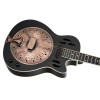 Ortega RRG40CE-DBK Americana Series Resonator Guitar 6 String - Distressed Black / Antique Brass HW