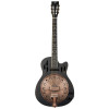 Ortega RRG40CE-DBK Americana Series Resonator Guitar 6 String - Distressed Black / Antique Brass HW