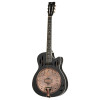 Ortega RRG40CE-DBK Americana Series Resonator Guitar 6 String - Distressed Black / Antique Brass HW