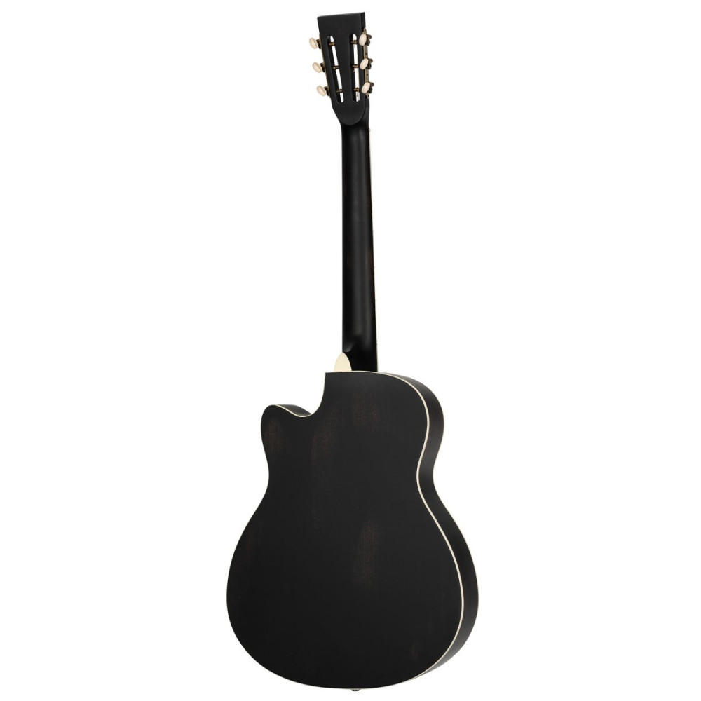 Ortega RRG40CE-DBK Americana Series Resonator Guitar 6 String - Distressed Black / Antique Brass HW