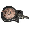 Ortega RRG40CE-DBK Americana Series Resonator Guitar 6 String - Distressed Black / Antique Brass HW