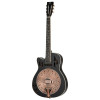 Ortega RRG40CE-DBK-L Americana Series Resonator Guitar 6 String Lefty - Distressed Black / Antique Brass HW