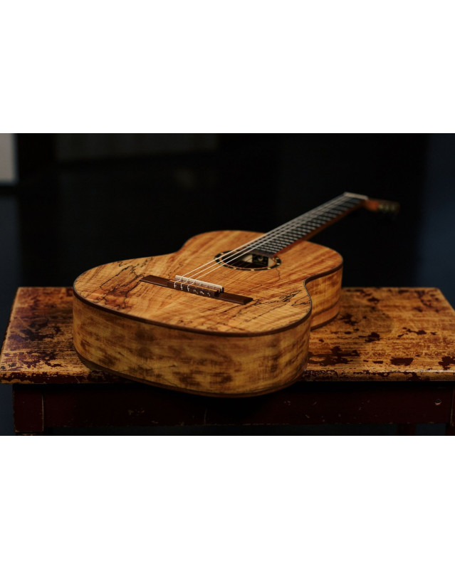 Ortega RSM-REISSUE The Private Room 4/4 Nylon String Guitar 6-String - Spalted Maple Natural + Gig Bag