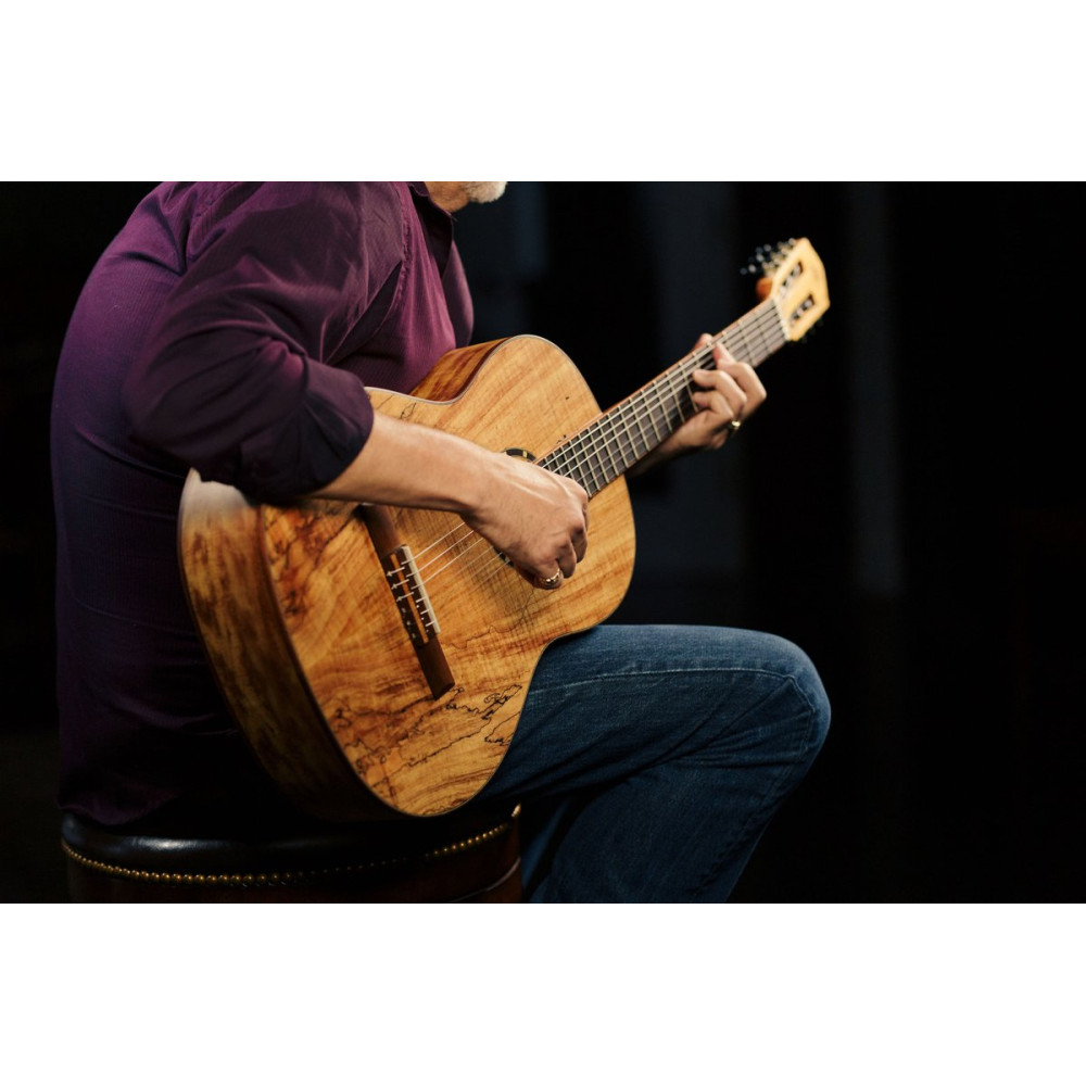 Ortega RSM-REISSUE The Private Room 4/4 Nylon String Guitar 6-String - Spalted Maple Natural + Gig Bag
