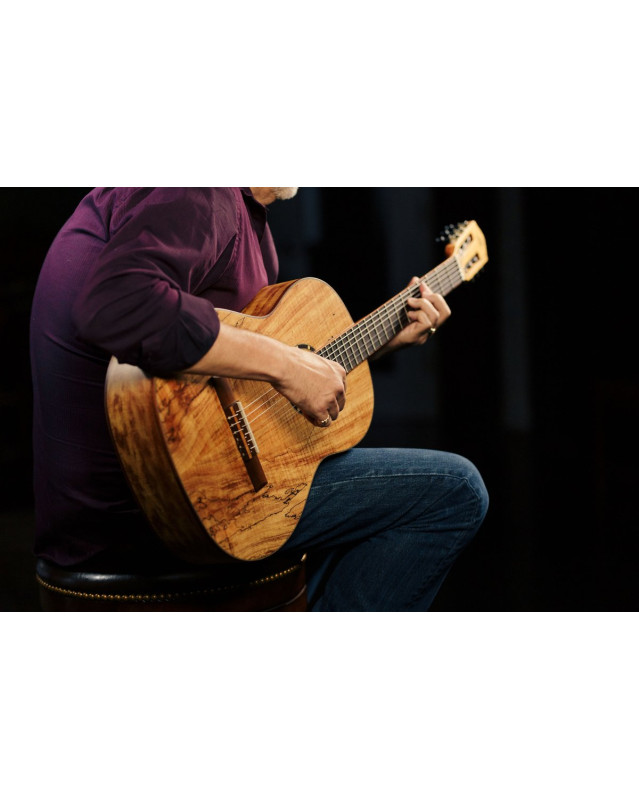 Ortega RSM-REISSUE The Private Room 4/4 Nylon String Guitar 6-String - Spalted Maple Natural + Gig Bag
