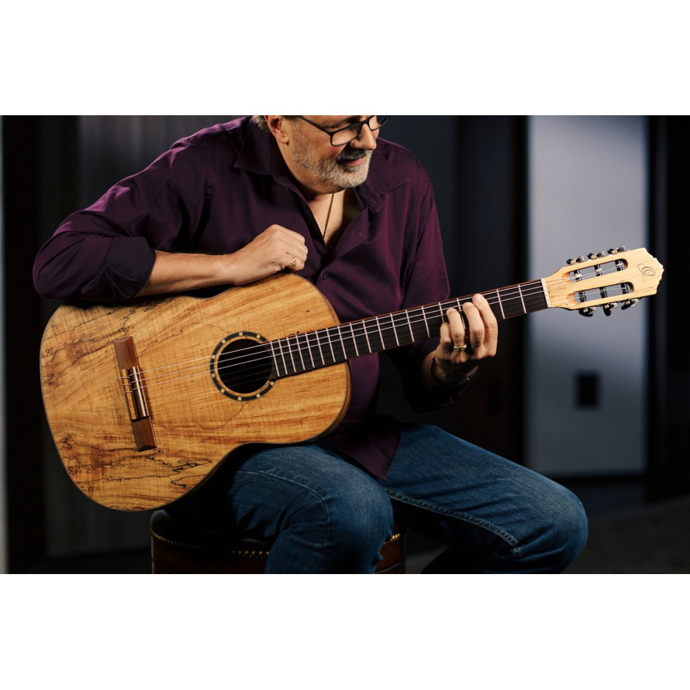 Ortega RSM-REISSUE The Private Room 4/4 Nylon String Guitar 6-String - Spalted Maple Natural + Gig Bag