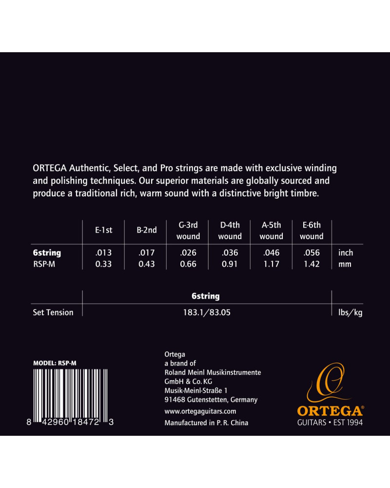 Ortega RSP-M Custom Made Strings Pro Resonator Guitar String Set