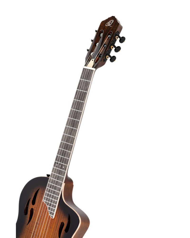 Ortega RTPDLX-ACA TourPlayer DeLuxe Nylon String Guitar 6-String - Acacia Burst + Gig Bag