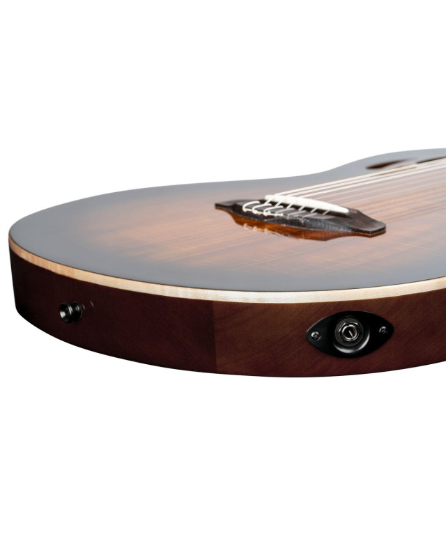 Ortega RTPDLX-ACA TourPlayer DeLuxe Nylon String Guitar 6-String - Acacia Burst + Gig Bag