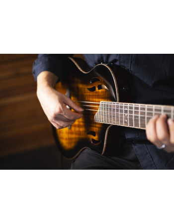 Ortega RTPDLX-ACA TourPlayer DeLuxe Nylon String Guitar 6-String - Acacia Burst + Gig Bag