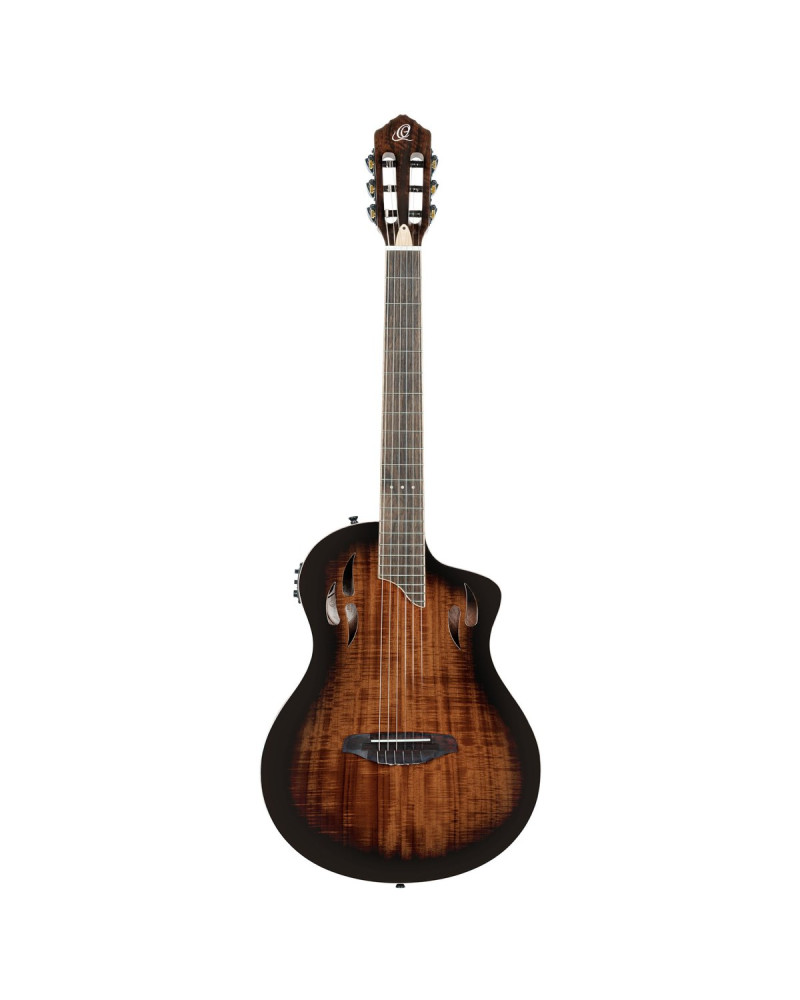 Ortega RTPDLX-ACA TourPlayer DeLuxe Nylon String Guitar 6-String - Acacia Burst + Gig Bag