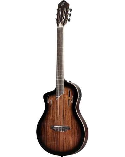 Ortega RTPDLX-ACA-L TourPlayer DeLuxe Nylon String Guitar 6-String Lefty - Acacia Burst + Gig Bag