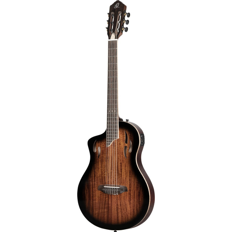 Ortega RTPDLX-ACA-L TourPlayer DeLuxe Nylon String Guitar 6-String Lefty - Acacia Burst + Gig Bag