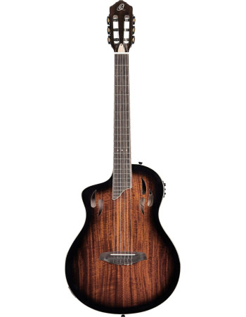 Ortega RTPDLX-ACA-L TourPlayer DeLuxe Nylon String Guitar 6-String Lefty - Acacia Burst + Gig Bag