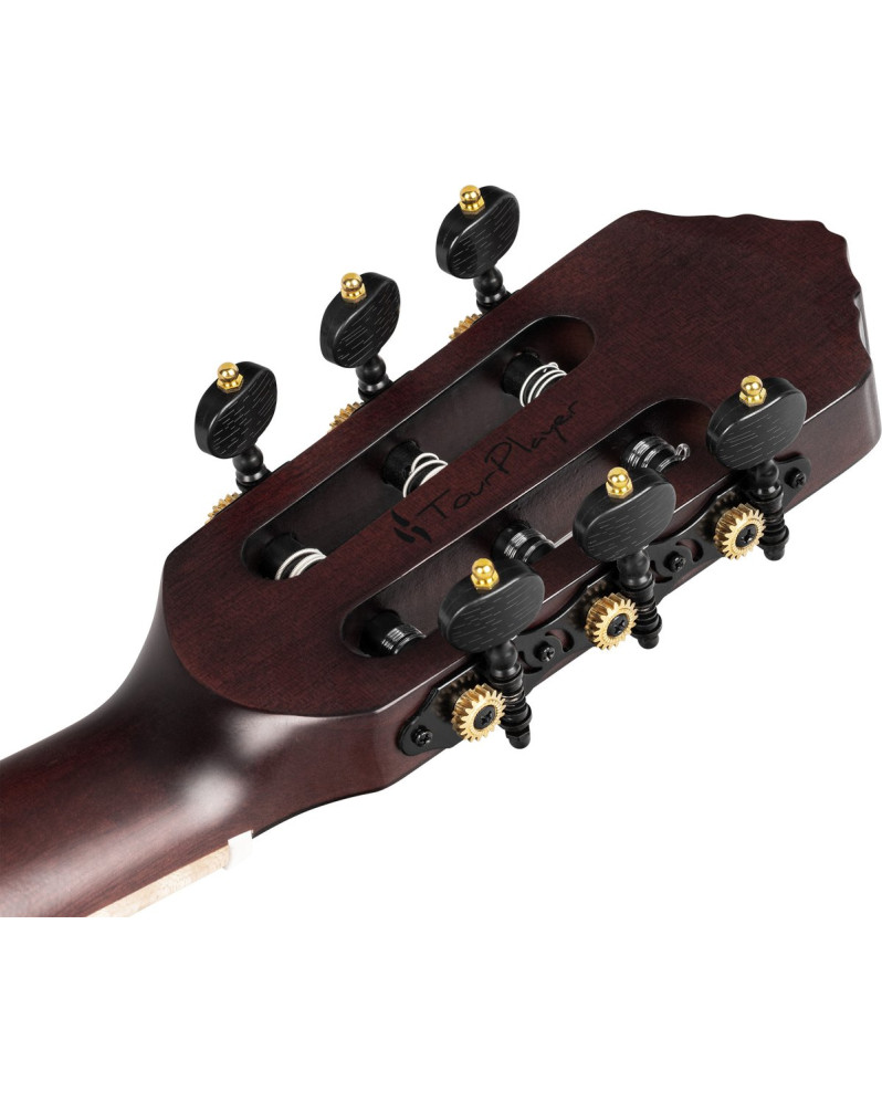 Ortega RTPDLX-ACA-L TourPlayer DeLuxe Nylon String Guitar 6-String Lefty - Acacia Burst + Gig Bag