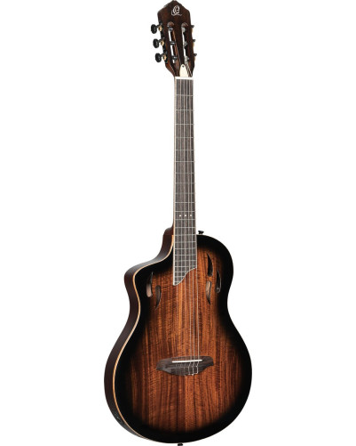 Ortega RTPDLX-ACA-L TourPlayer DeLuxe Nylon String Guitar 6-String Lefty - Acacia Burst + Gig Bag