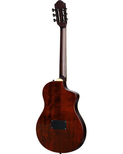 Ortega RTPDLX-ACA-L TourPlayer DeLuxe Nylon String Guitar 6-String Lefty - Acacia Burst + Gig Bag