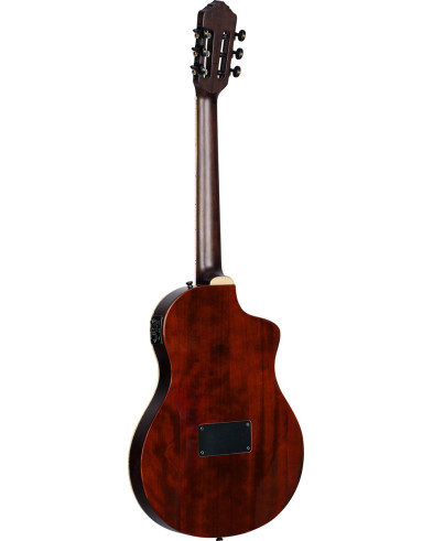 Ortega RTPDLX-ACA-L TourPlayer DeLuxe Nylon String Guitar 6-String Lefty - Acacia Burst + Gig Bag