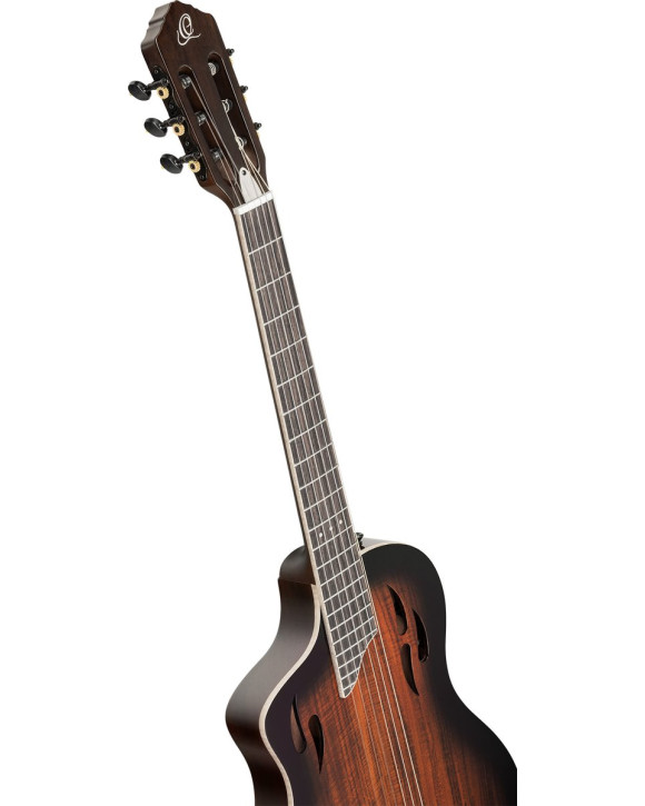 Ortega RTPDLX-ACA-L TourPlayer DeLuxe Nylon String Guitar 6-String Lefty - Acacia Burst + Gig Bag