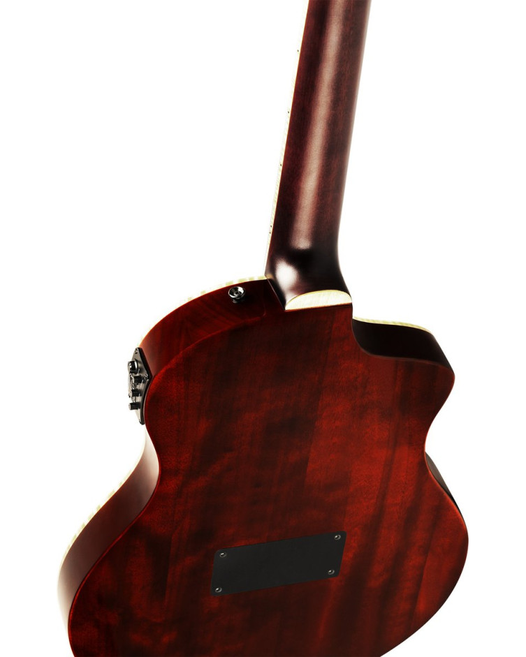 Ortega RTPDLX-ACA-L TourPlayer DeLuxe Nylon String Guitar 6-String Lefty - Acacia Burst + Gig Bag