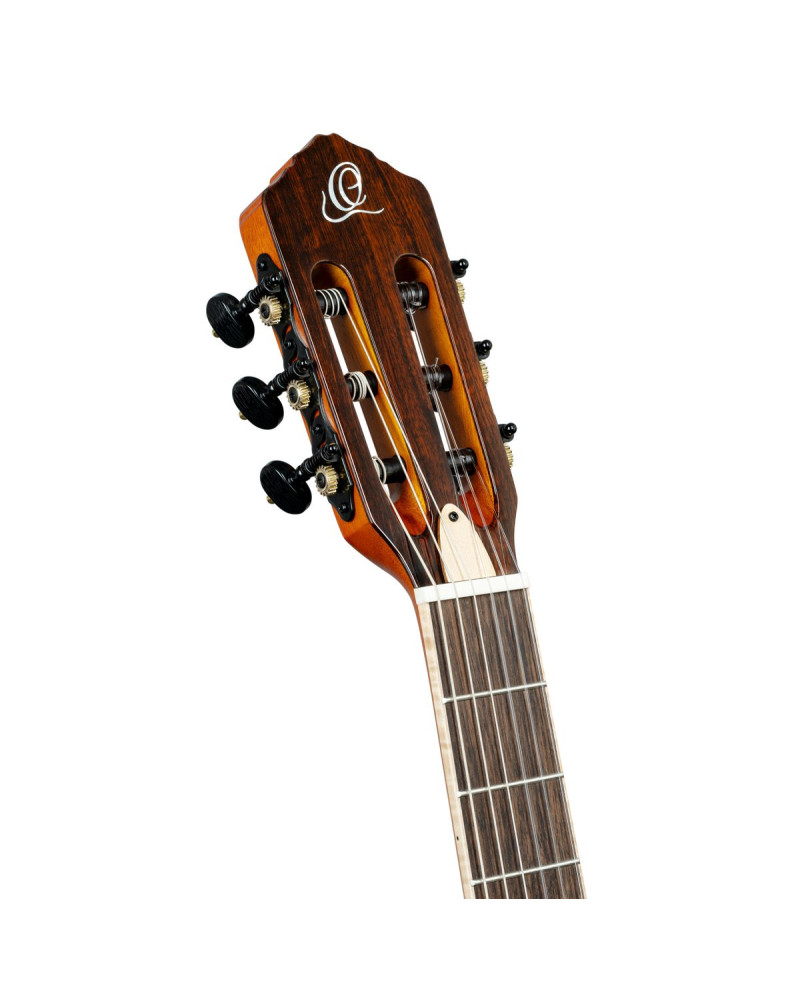 Ortega RTPDLX-FMA TourPlayer DeLuxe Nylon String Guitar 6-String - Flamed Maple Blue + Gig Bag