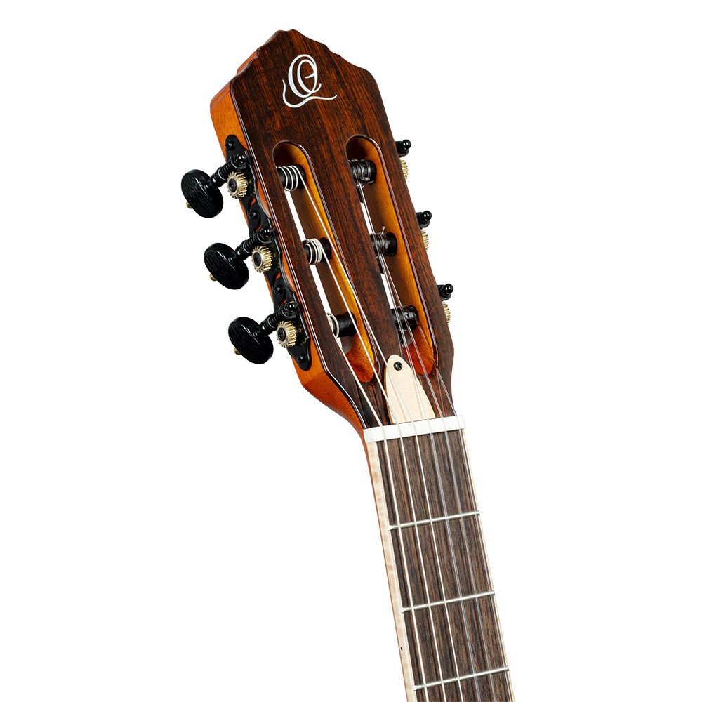 Ortega RTPDLX-FMA TourPlayer DeLuxe Nylon String Guitar 6-String - Flamed Maple Blue + Gig Bag