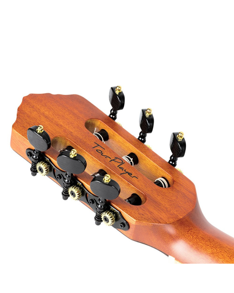 Ortega RTPDLX-FMA TourPlayer DeLuxe Nylon String Guitar 6-String - Flamed Maple Blue + Gig Bag