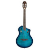 Ortega RTPDLX-FMA TourPlayer DeLuxe Nylon String Guitar 6-String - Flamed Maple Blue + Gig Bag
