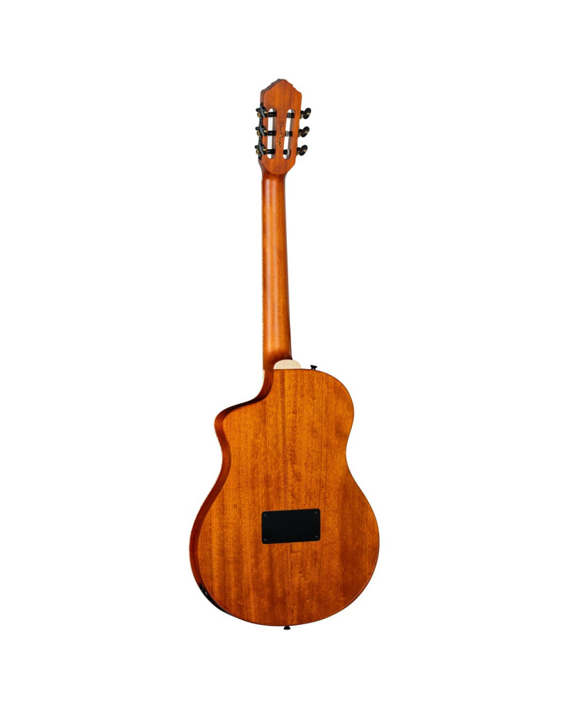 Ortega RTPDLX-FMA TourPlayer DeLuxe Nylon String Guitar 6-String - Flamed Maple Blue + Gig Bag