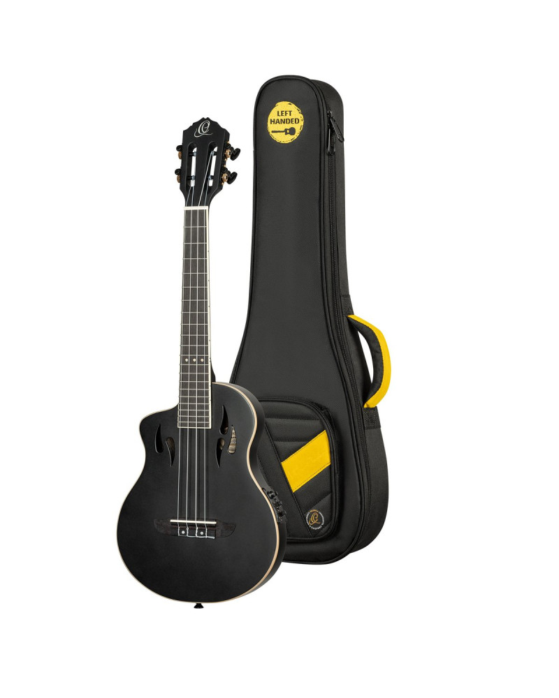 Ortega RTPS-U-SBK-L TourPlayer Series Tenor Ukulele 4-String Lefty + Gig Bag