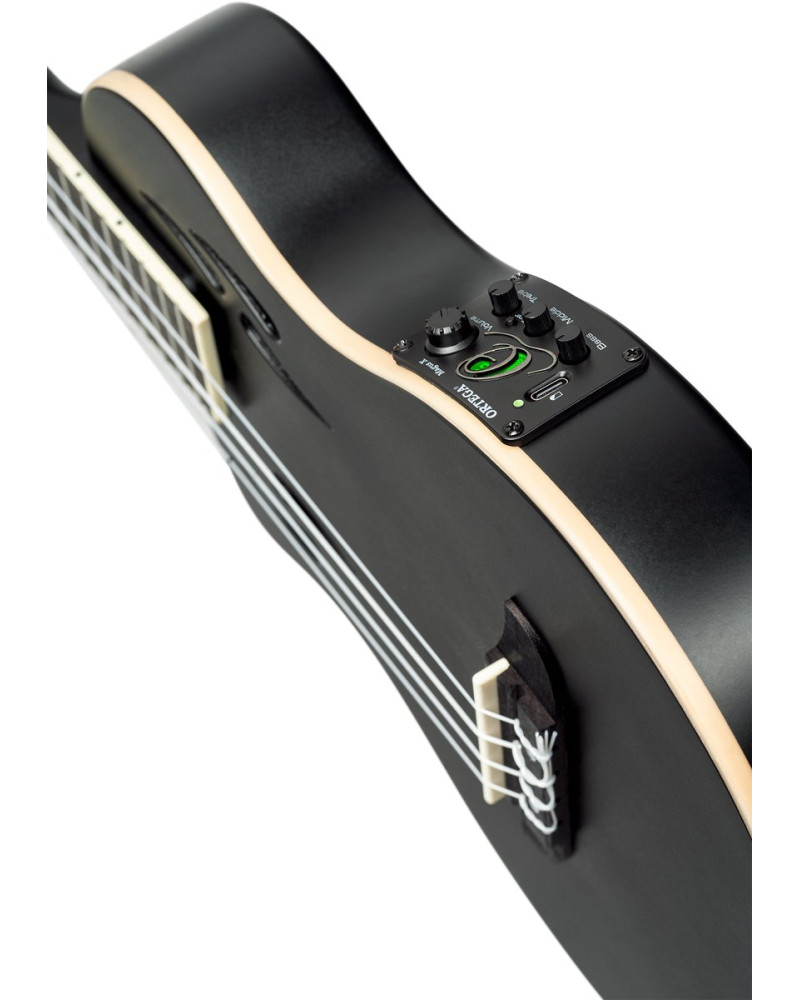 Ortega RTPS-U-SBK-L TourPlayer Series Tenor Ukulele 4-String Lefty + Gig Bag