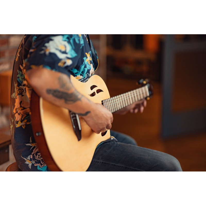 Ortega RTPSTD-NAT TourPlayer DeLuxe Nylon String Guitar 6-String - Spruce Natural + Gig Bag