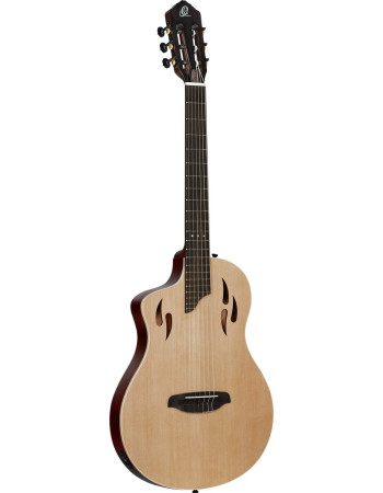 Ortega RTPSTD-NAT-L TourPlayer DeLuxe Nylon String Guitar 6 String Lefty - Spruce Natural + Gig Bag
