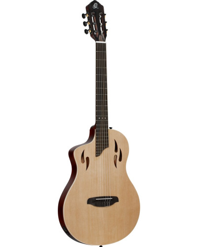 Ortega RTPSTD-NAT-L TourPlayer DeLuxe Nylon String Guitar 6 String Lefty - Spruce Natural + Gig Bag