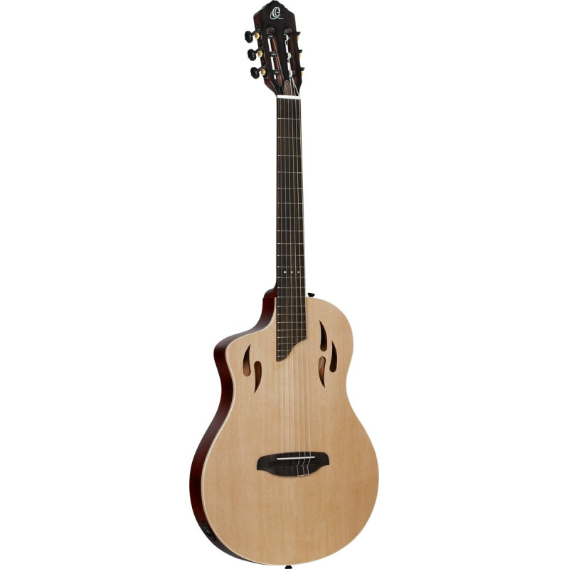 Ortega RTPSTD-NAT-L TourPlayer DeLuxe Nylon String Guitar 6 String Lefty - Spruce Natural + Gig Bag