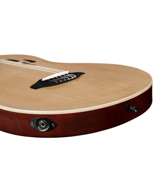 Ortega RTPSTD-NAT-L TourPlayer DeLuxe Nylon String Guitar 6 String Lefty - Spruce Natural + Gig Bag